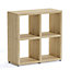 Boon Cube Shelving Unit Eco-Friendly Bookcase Freestanding Heavy Duty Oak, Made in Austria (H)760mm (W)740mm (D)330mm