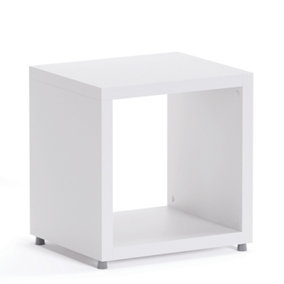 Boon Cube Shelving Unit Eco-Friendly Bookcase Freestanding Heavy Duty White, Made in Austria (H)400mm (W)380mm (D)330mm