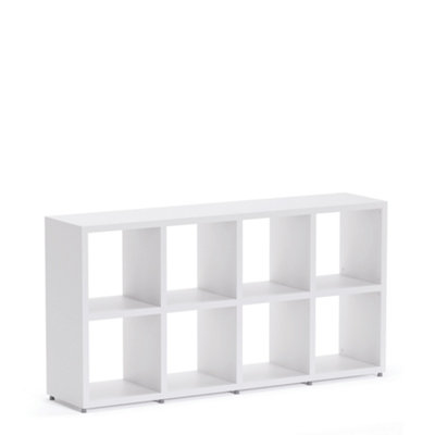 Boon Cube Shelving Unit Eco-Friendly Bookcase Freestanding Heavy Duty White, Made in Austria (H)760mm (W)1450mm (D)330mm