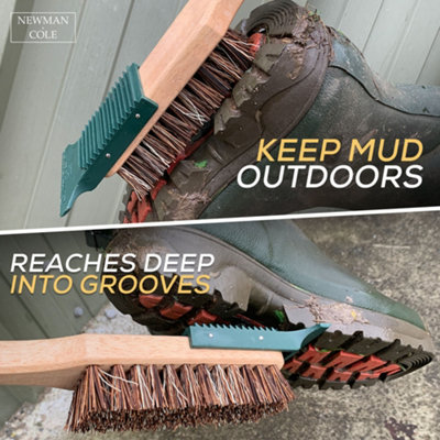 Boot Brush Mud Remover with Scraper Stiff Bristles Brush to Remove