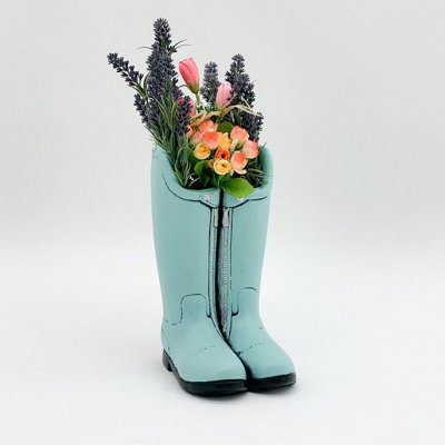 Boot Planter - L20 x W16 x H29 cm - Blue