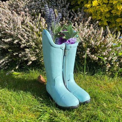 Boot Planter - L20 x W16 x H29 cm - Blue