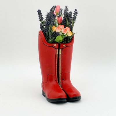Boot Planter - L20 x W16 x H29 cm - Red | DIY at B&Q