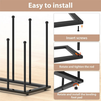 Boot Rack 6 Pairs Two-Tier Boot Stand Steel Shoe Rack Indoor&Outdoor