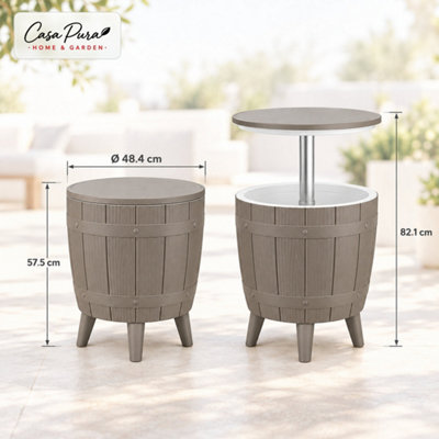 Bora Height Adjustable Outdoor Garden Drinks Cooler Table with 37 Litre ...