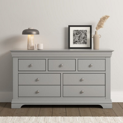 Bordeaux 3 + 2 Drawer Chest Pebble Grey Fully Assembled
