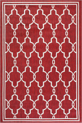 Bordeaux Spanish Tile Garden Patio Rug - Weatherproof, Mould & Mildew Resistant Indoor Outdoor Mat - Rectangular 120 x 170cm