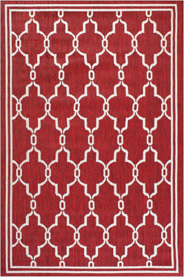 Bordeaux Spanish Tile Garden Patio Rug - Weatherproof, Mould & Mildew Resistant Indoor Outdoor Mat - Rectangular 80 x 150cm