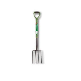 Border Fork Green Garden Farming Lightweight Gardening Hand Tools Soft Plastic Handle Grip Strong and Durable Carbon Steel