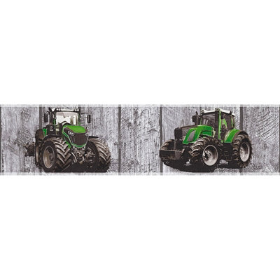 Border Green Farm Tractor Wallpaper, Farm Wallpaper With Tractor In ...