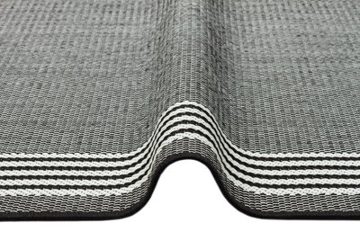 Bordered Black Modern Easy To Clean Dining Room Rug-200cm x 290 cm
