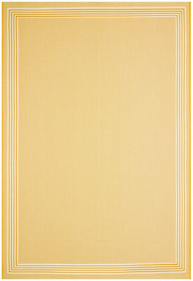 Bordered Yellow Modern Easy To Clean Dining Room Rug-200cm x 290 cm ...