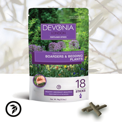 Borders & Bedding Plants Plant Fertiliser / Fertilizer 18x Sticks Slow-Release Plant Food by Devonia