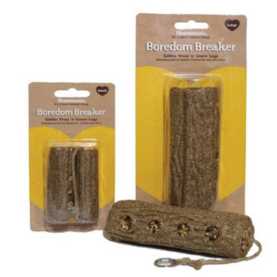 Boredom Breaker Treat N Gnaw Logs 2pc Small 8x2.5cm (Pack of 6)