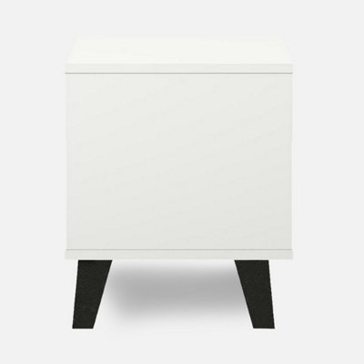 Borg 1 Drawer Modern Minimal Design Bedside Table - White