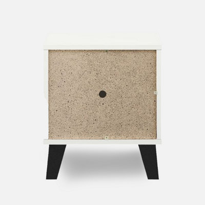 Borg 1 Drawer Modern Minimal Design Bedside Table - White