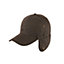 Borg Trim Trapper Hat - Mens Stylish Cap with Curved Peak & Fleece Lined Earflaps - Small/Medium, Charcoal Felt