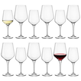 Bormioli Rocco 12pc Electra Red & White Wine Glasses Set
