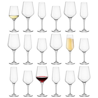 Bormioli Rocco 18pc Electra Wine Glasses & Champagne Flutes Set | DIY ...