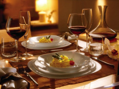 BORMIOLI ROCCO 19pcs Parma Dinner Sets Opal Glass Service Tableware Dining Plates DIY at B Q