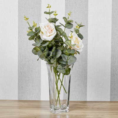 BORMIOLI ROCCO 22.5cm Height Rectangular Clear Heavy Glass Flower Vase Decoration Home Wedding Decor - 3