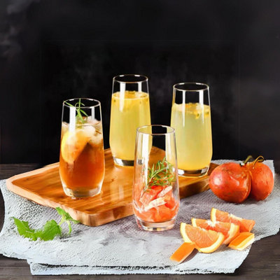 BORMIOLI ROCCO 350ml Juice Drinking Glasses Hi Ball Whisky Tall ...