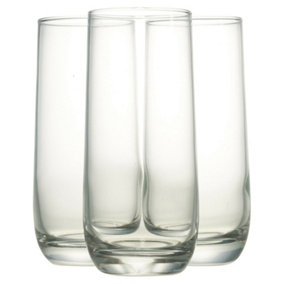 BORMIOLI ROCCO 3pcs 350ml Loto Juice Drinking Glasses Hi Ball Whisky Shot Tumblers Cups