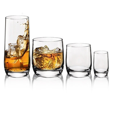 BORMIOLI ROCCO 3pcs 350ml Loto Juice Drinking Glasses Hi Ball Whisky Shot Tumblers Cups