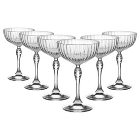 Bormioli Rocco - America '20s Champagne Cocktail Saucers - 230ml - Clear - Pack of 6