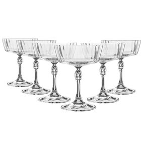 Bormioli Rocco - America '20s Champagne Cocktail Saucers - 275ml - Clear - Pack of 6
