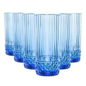 Bormioli Rocco - America '20s Highball Glasses - 490ml - Sapphire Blue - Pack of 6