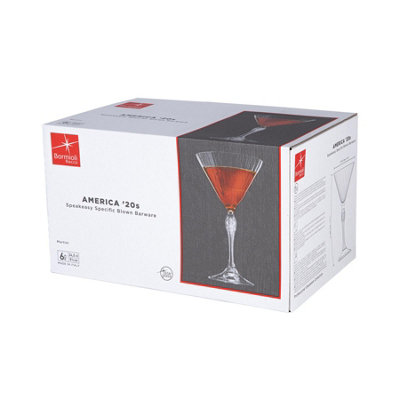 Bormioli Rocco - America '20s Martini Glasses - 250ml - Clear - Pack of 6