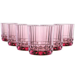 Bormioli Rocco - America '20s Water Glasses - 300ml - Lilac Rose - Pack of 6