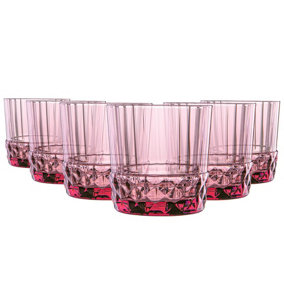 Bormioli Rocco - America '20s Water Glasses - 370ml - Lilac Rose - Pack of 6