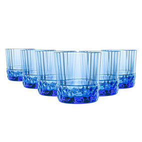 Bormioli Rocco - America '20s Water Glasses - 370ml - Sapphire Blue - Pack of 6