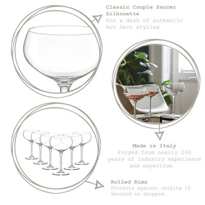 Bormioli Rocco - Bartender Espresso Martini Glasses - 305ml - Clear - Pack of 6