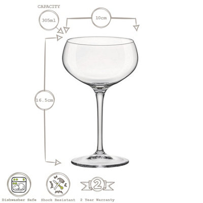 Bormioli Rocco - Bartender Espresso Martini Glasses - 305ml - Clear - Pack of 6
