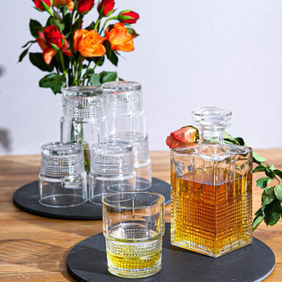Bormioli Rocco - Bartender Novecento Whisky Decanter & Glasses Set - 7pc
