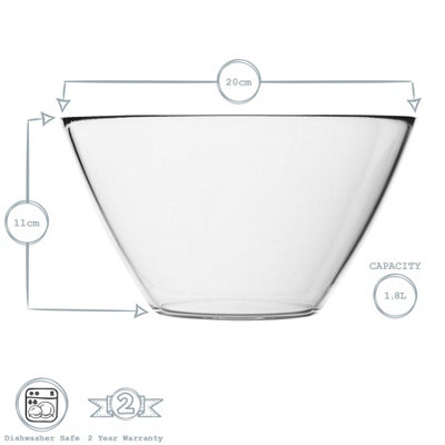 Bormioli Rocco - Basic Glass Kitchen Mixing Bowl - 1.8 Litre