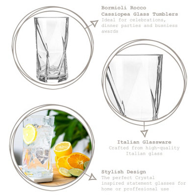 Bormioli Rocco - Cassiopea Highball Glasses - 480ml - Clear - Pack of 6
