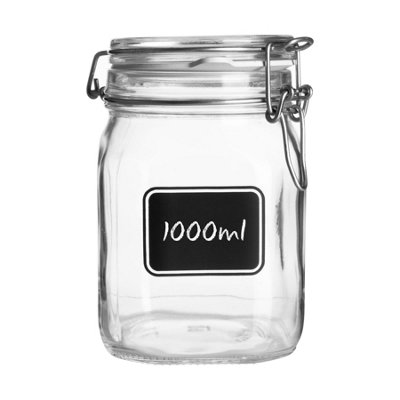 Bormioli Hermetic Glass Jars with Chalkboard Labels