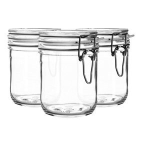 Bormioli Rocco - Fido Glass Storage Jars - 500ml - Pack of 3