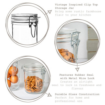 Bormioli Rocco - Fido Glass Storage Jars Set - 4 Sizes - 4pc