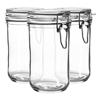 Bormioli Rocco Fido Glass Storage Jars Vintage Inspired Clip Top Storage Jar 750ml Pack of
