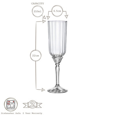 Bormioli Rocco - Florian Champagne Flutes - 210ml - Blue - Pack of 6