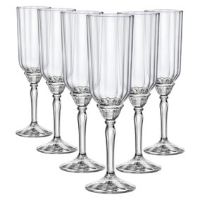 Bormioli Rocco - Florian Champagne Flutes - 210ml - Clear - Pack of 6