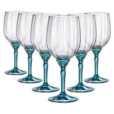 Bormioli Rocco - Florian Red Wine Glasses - 535ml - Blue - Pack of 6