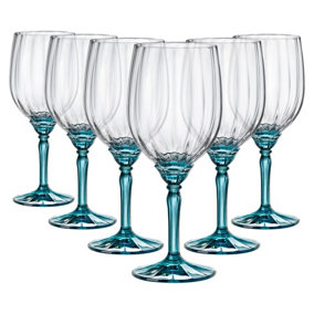 Bormioli Rocco - Florian Red Wine Glasses - 535ml - Blue - Pack of 6