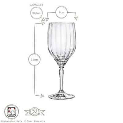 Bormioli Rocco - Florian White Wine Glasses - 380ml - Blue - Pack of 6