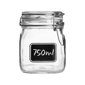 Bormioli Rocco - Lavagna Glass Storage Jar with Label - 750ml